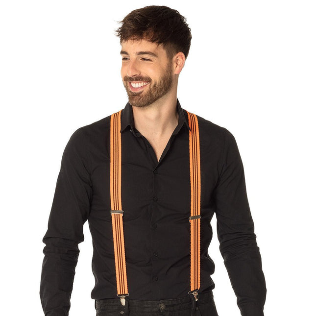 Neon Oranje Bretels Ruches van Boland koop je bij Partywinkel