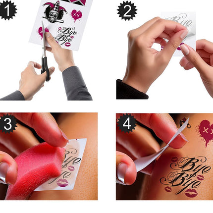 Nep Tattoos Harley Quin van Fiestas Guirca koop je bij Partywinkel