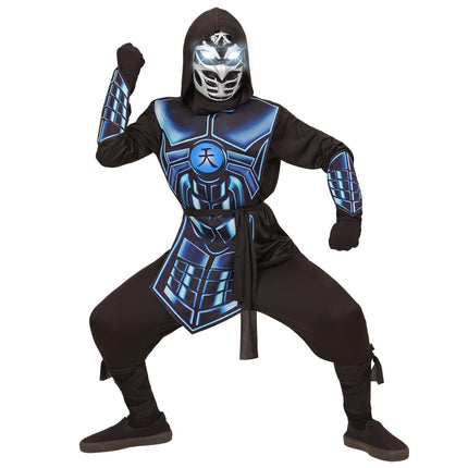 Ninja Kostuum Zwart Blauw Jongen van Widmann koop je bij Partywinkel
