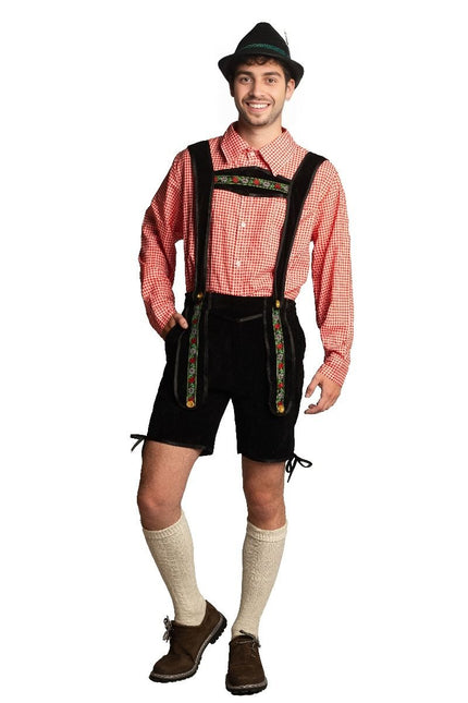 Lederhose Noir Court Avec Chemisier