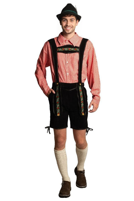 Lederhose Noir Court Avec Chemisier