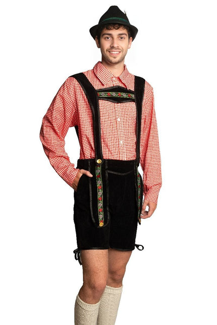 Lederhose Noir Court Avec Chemisier