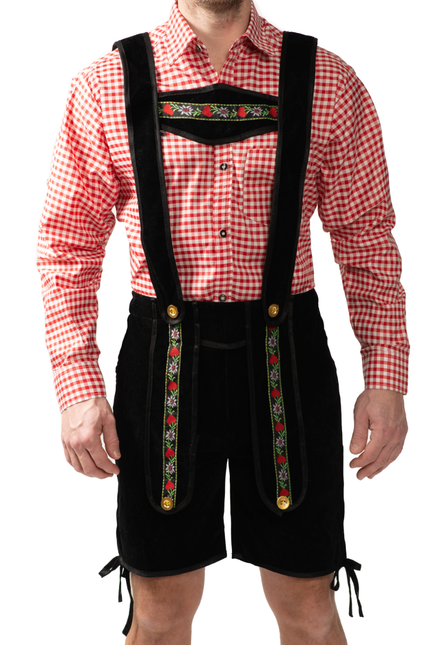 Lederhose Noir Court Avec Chemisier