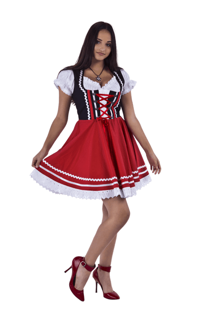 Oktoberfest Dirndl Jurk Oktoberfest Rood Wit Dames 2 Delig van Haus Huberts koop je bij Partywinkel