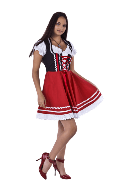 Oktoberfest Dirndl Jurk Oktoberfest Rood Wit Dames 2 Delig van Haus Huberts koop je bij Partywinkel