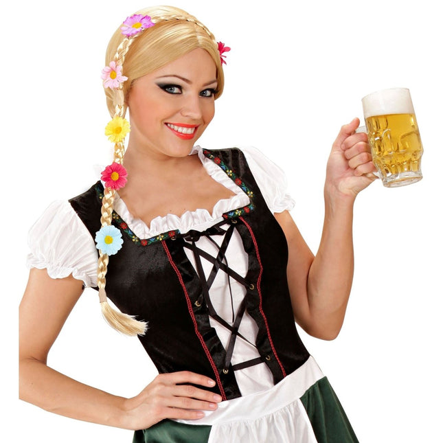 Oktoberfest Hoofdband Met Staartje En Bloemen van Widmann koop je bij Partywinkel