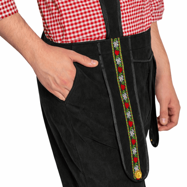 Oktoberfest Lederhose Zwart Lang van Partychimp koop je bij Partywinkel