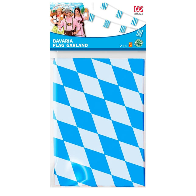 Oktoberfest Slinger Blauw Wit Brandvertragend 6m van Widmann koop je bij Partywinkel