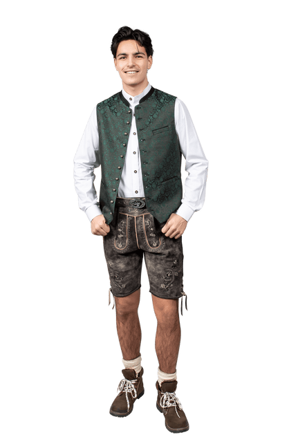 Oktoberfest Vest Groen Trachtenweste Jaquard van Haus Huberts koop je bij Partywinkel