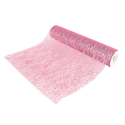 Chemin de table rose pailleté 5m