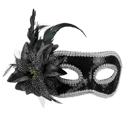 Oogmasker Venice Fiore Zwart van Boland koop je bij Partywinkel