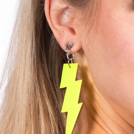 Oorbellen bliksem neon - Partywinkel - 8720059065615
