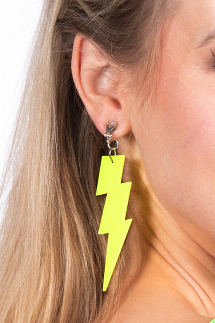 Oorbellen bliksem neon - Partywinkel - 8720059065615