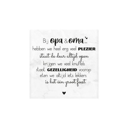 Opa En Oma Marmeren Onderzetters 10cm van Paper Dreams koop je bij Partywinkel