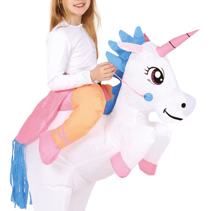Opblaasbare Unicorn Kostum Kind 7/9 jaar van Fiestas Guirca koop je bij Partywinkel