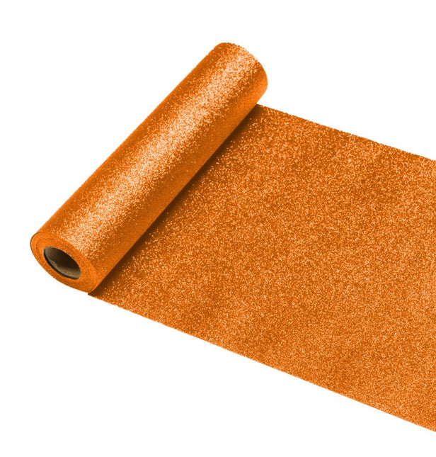 Chemin de table orange pailleté 5m