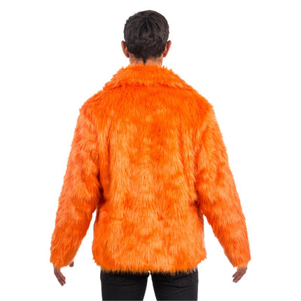 Manteau de fausse fourrure orange