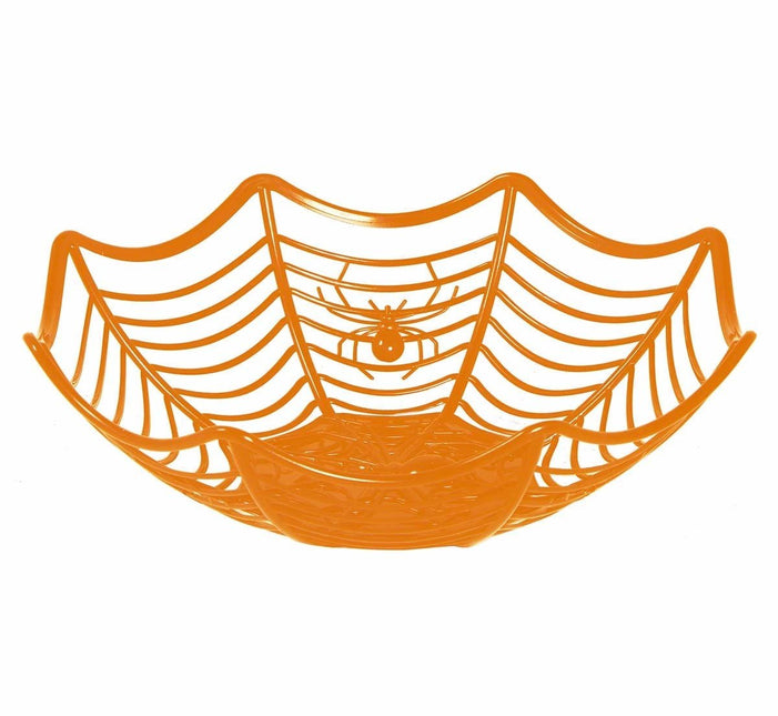 Oranje Halloween Schaal Spin 28cm van Fiestas Guirca koop je bij Partywinkel