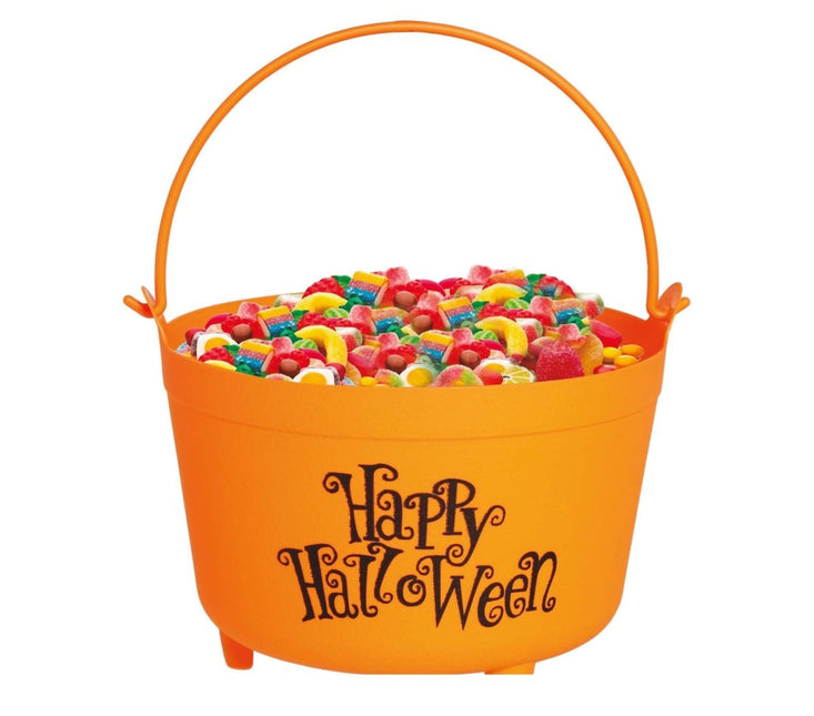 Oranje Halloween Snoep Emmer Happy Halloween 30cm van Fiestas Guirca koop je bij Partywinkel