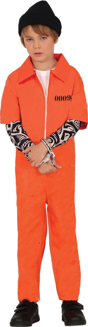 Oranje Jumpsuit Jongen Gevangene van Fiestas Guirca koop je bij Partywinkel