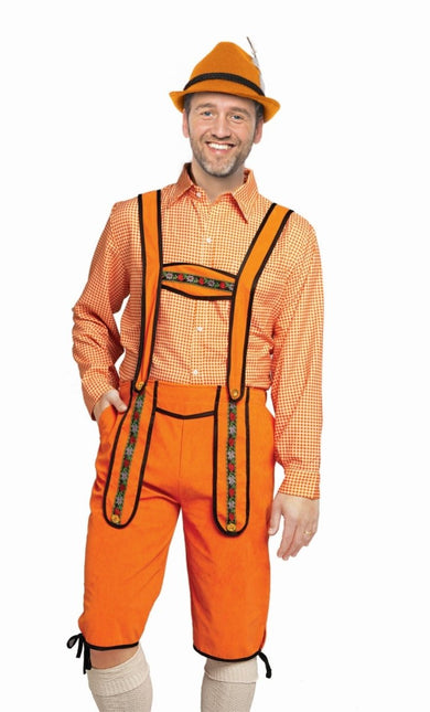 Oranje Lederhose Heren Johann Lang van Partychimp koop je bij Partywinkel