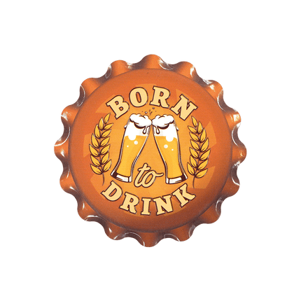 Oranje Onderzetters Born To Drink 11cm van Paper Dreams koop je bij Partywinkel