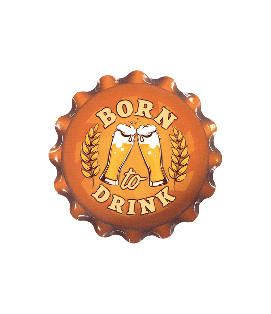 Oranje Onderzetters Born To Drink 11cm van Paper Dreams koop je bij Partywinkel
