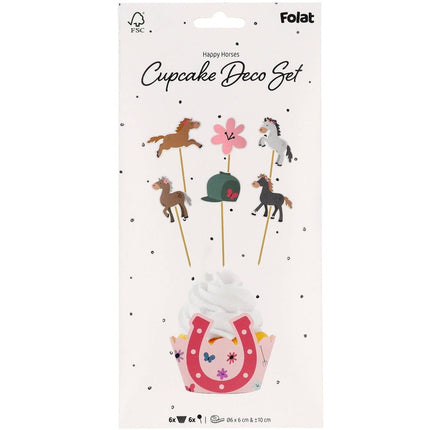 Paard Cupcake Toppers 12 delig van Folat koop je bij Partywinkel
