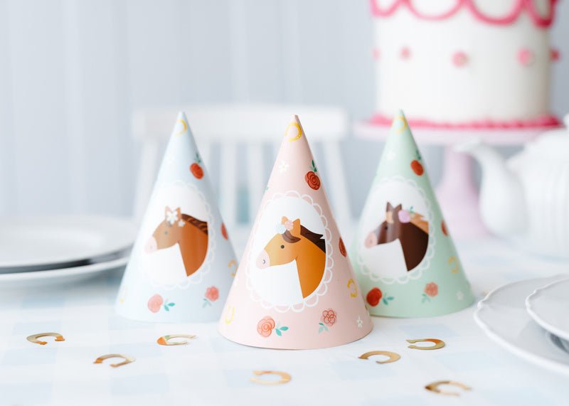 Paard Feesthoedjes 16cm 6st van Partydeco koop je bij Partywinkel