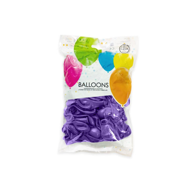Paarse Ballonnen Metallic 13cm 100st van WeFiesta koop je bij Partywinkel