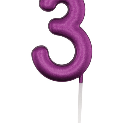 Paarse Cijferkaars 3 van Unique koop je bij Partywinkel
