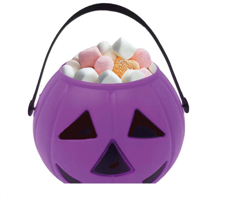 Paarse Halloween Snoep Emmer Pompoen 15cm van Fiestas Guirca koop je bij Partywinkel