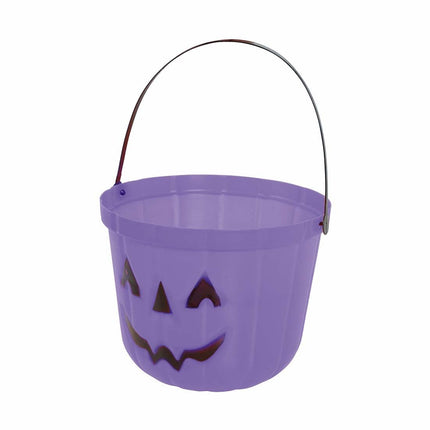 Paarse Halloween Snoep Emmer Pompoen 20cm van Fiestas Guirca koop je bij Partywinkel
