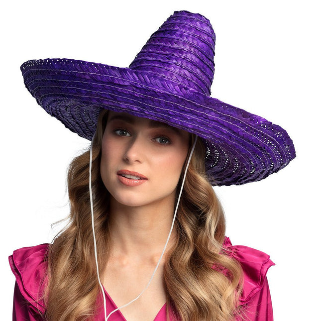 Paarse Sombrero 49cm van Boland koop je bij Partywinkel