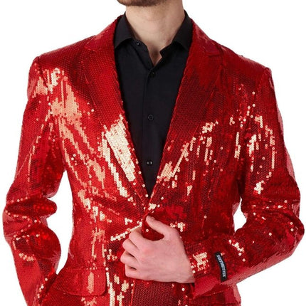 Paillet Rood Blazer Heren Suitmeister van Suitmeister koop je bij Partywinkel