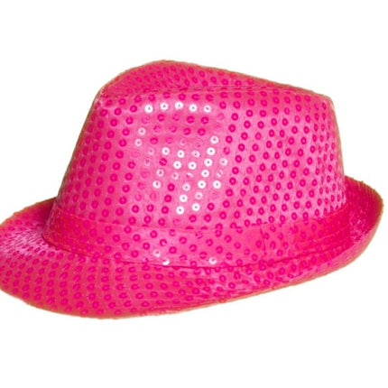 Pailletten Hoedje Neon Roze van Partychimp koop je bij Partywinkel