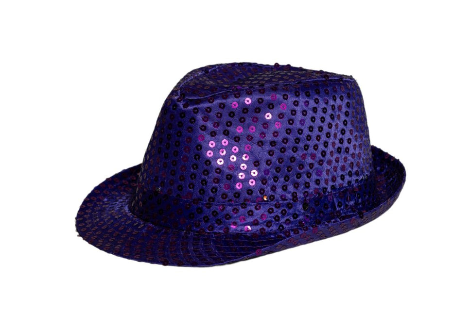 Pailletten Hoedje Paars van Partychimp koop je bij Partywinkel