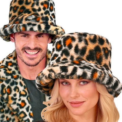 Panter Bucket Hat Pluche van Widmann koop je bij Partywinkel
