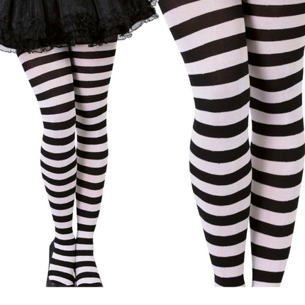 Panty Zwart Wit Gestreept van Fiestas Guirca koop je bij Partywinkel