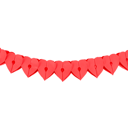 Guirlande de Coeurs Papier Rouge 6m