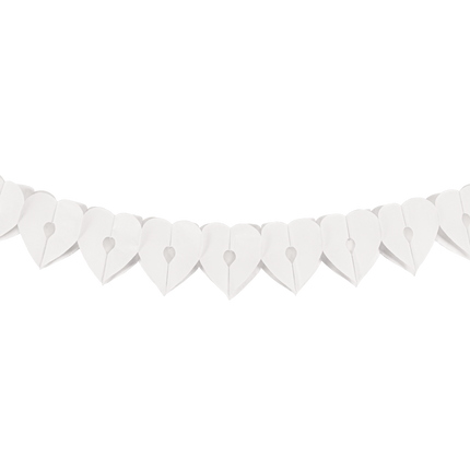 Guirlande en papier - Coeur blanc