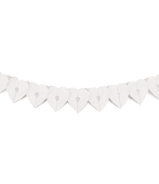 Guirlande en papier - Coeur blanc