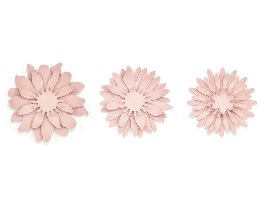 Papieren Bloemen Roze Pastel 3st van Partydeco koop je bij Partywinkel