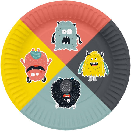 Papieren Borden - Monster Bash - 23 cm - 8 stuks van Folat koop je bij Partywinkel