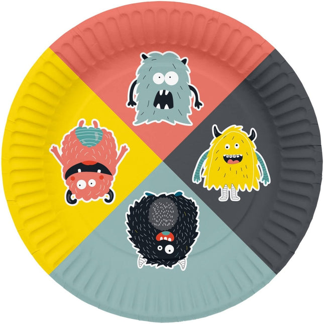 Papieren Borden - Monster Bash - 23 cm - 8 stuks van Folat koop je bij Partywinkel