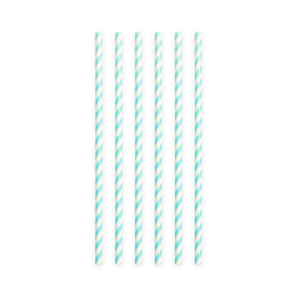 Papieren Rietjes Baby Blauw Gestreept 19,7cm 20st van WeFiesta koop je bij Partywinkel