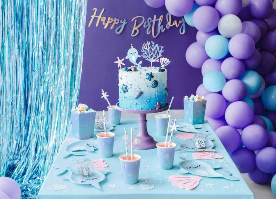 Papieren Rietjes Blauw 19,5cm 10st van Partydeco koop je bij Partywinkel