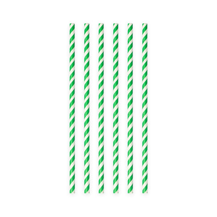 Papieren Rietjes Groen Gestreept 19,7cm 20st van WeFiesta koop je bij Partywinkel