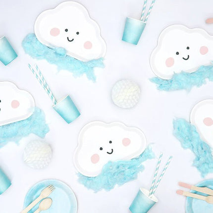 Papieren Rietjes Lichtblauw Wit 19,5cm 10st van Partydeco koop je bij Partywinkel