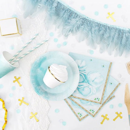 Papieren Rietjes Lichtblauw Wit 19,5cm 10st van Partydeco koop je bij Partywinkel